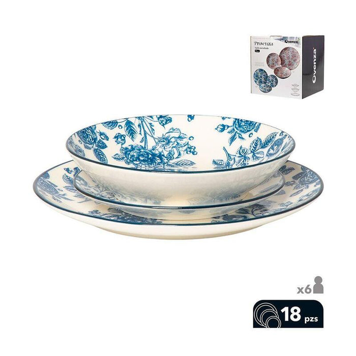 Vajilla 18 Piezas, Modelo Provenza, Azul