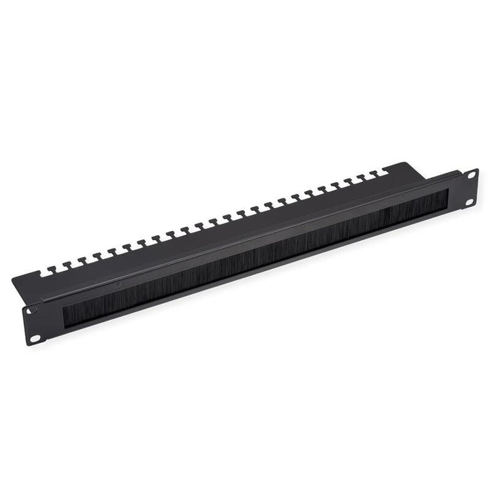Value 19-Zoll-Cabledurchfhrung 1 He, Mit Brstendichtung & Cabletrgerplatte, Schwarz