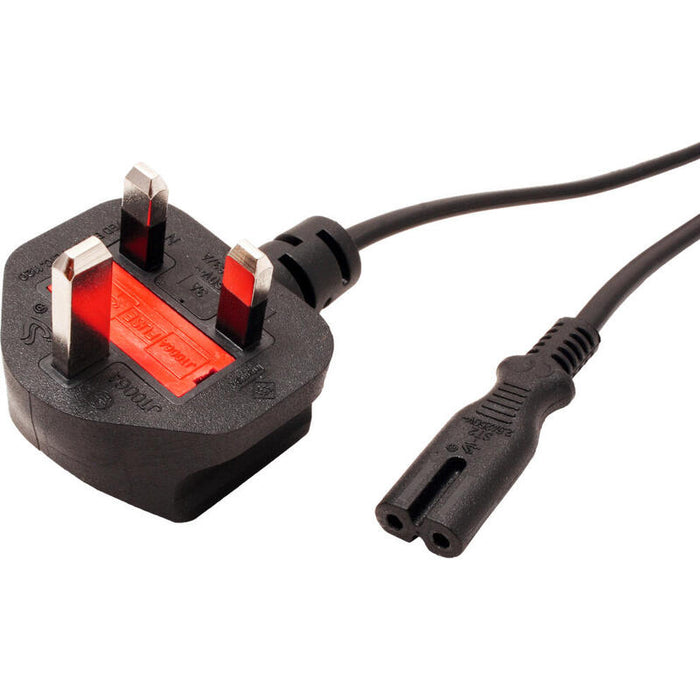 Value Uk Cable De Alimentación A Clavija Europea Plana C7, 2pol., Negro, 1,95 M