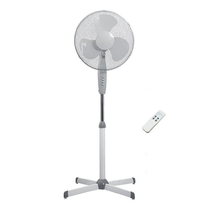 Ventilador De Pie, 50w Ø40 Cm, 3 Vel, Base Aspa, Blanco, 40 X 40 X 120 Cm