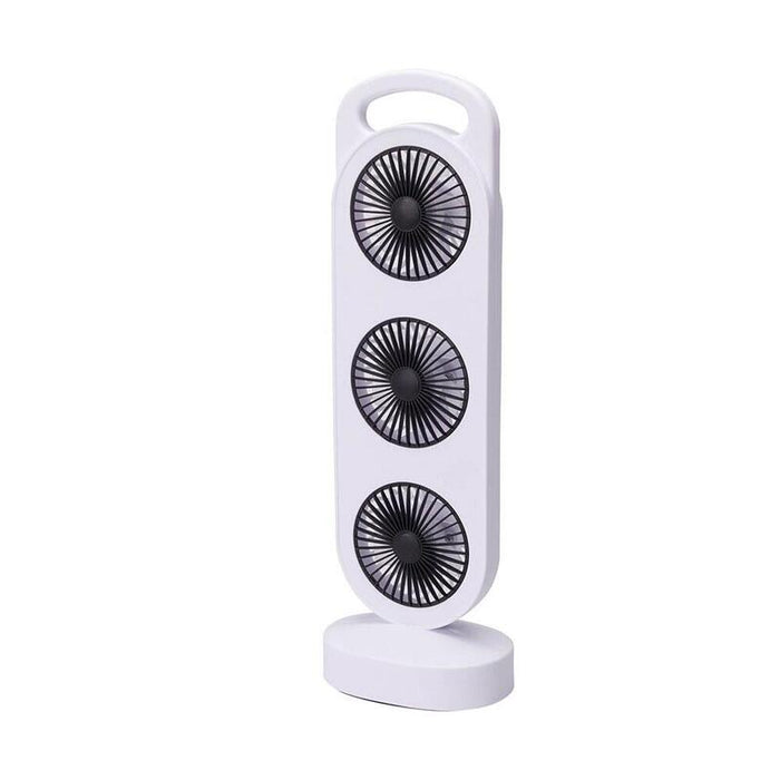 Ventilador De Sobremesa Recargable Blanco Y Negro, 3 Velocidades, 36,5 X 12 X 8,3 Cm