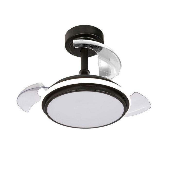 Ventilador De Techo Led 3cct Aspas Retráctiles Antila Mini Xs 35w 3000lm Negro