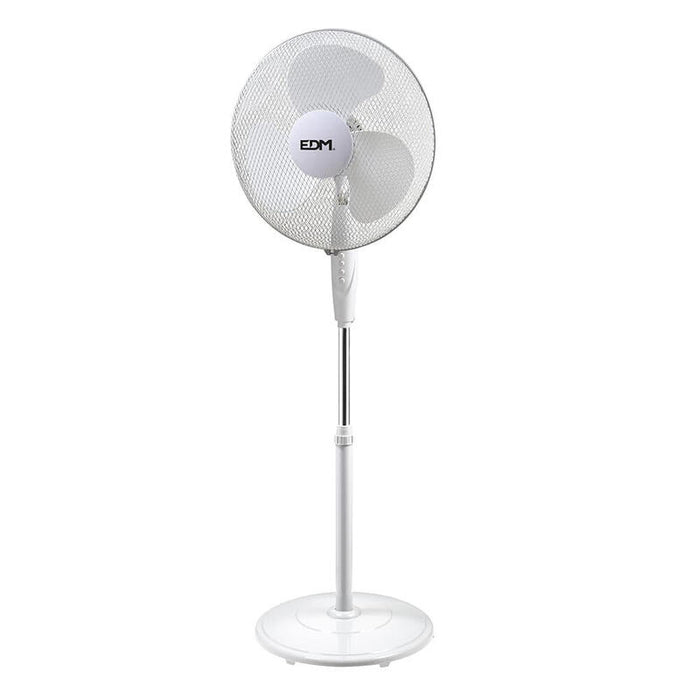 Ventilador  Pack De 2 Unidades De Pie Base Circular, Blanco, Potencia 45 W; 55,6 Db; Aspas Ø40 Cm, Altura Regulable 110-130 Cm