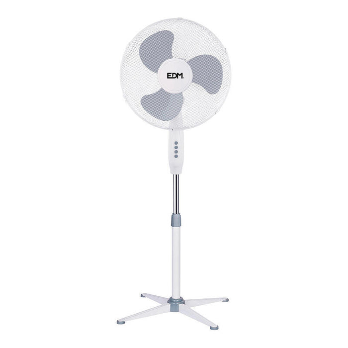 Ventilador  Pack De 3 Unidades De Pie. Color Blanco. Potencia: 45w Aspas: Ø40cm Altura Regulable 105-125cm Edm