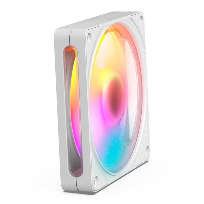 Ventilador Pc  Nzxt F120 Rgb Pwm De 120 Mm - Vibrante Iluminación Rgb Con 8 Led - Rodamiento Dinámico Fluido - Compatible Con Nzxt Cam - Blanco