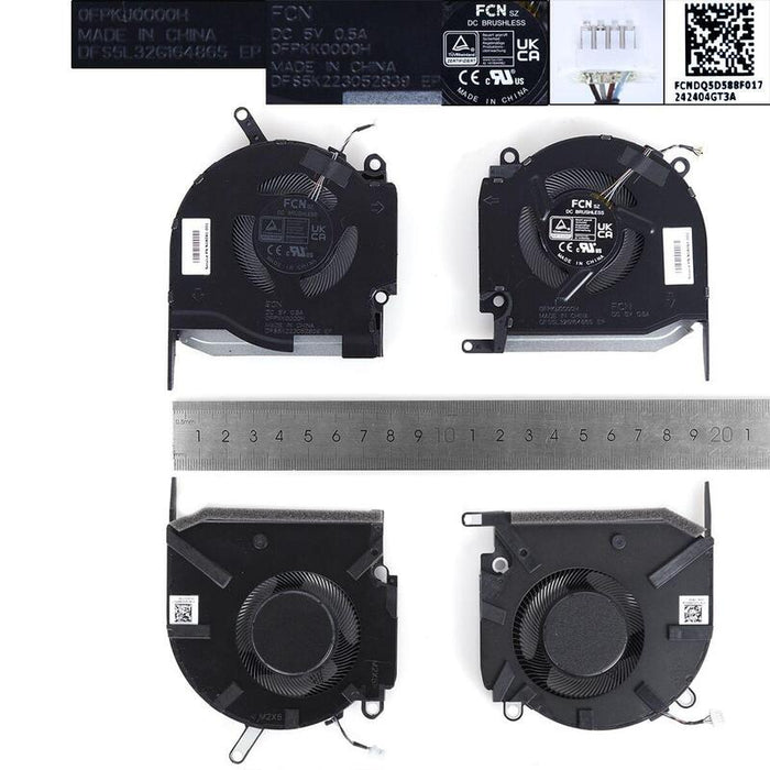 Ventiladores Cpu + Gpu Para Portátil Hp Omen 16 K 16 N Tpn Q280 Tpn Q280