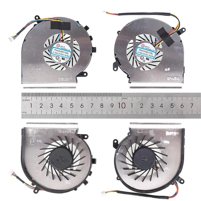 Ventiladores Cpu + Gpu Para Portátil Msi Ge62Vr Ge72Vr 4 Pines Versión 2