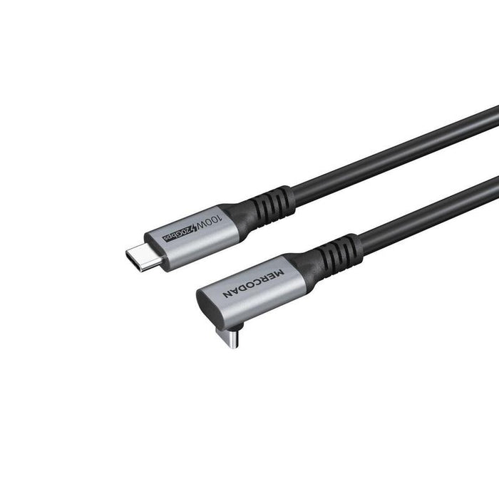 Vinklet 90ø Usb-C Kabel 5,0m,  Usb 3.2 Gen 2, 20gbps, 85w