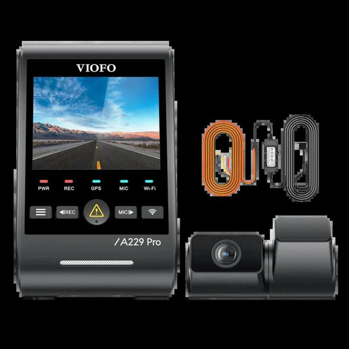Viofo A229 Pro Tele 3ch Dashcam 4k+2k+1080p 3 Canales Wifi 5 Ghz 140°