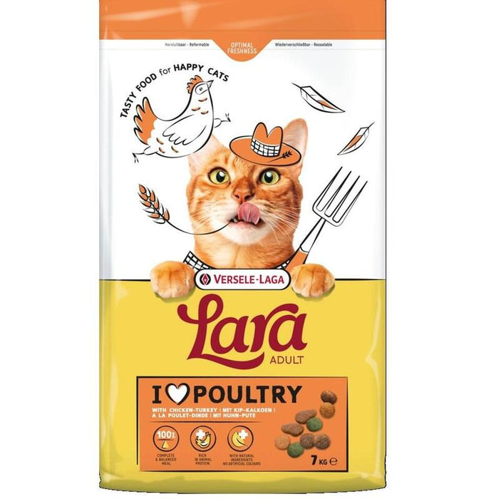 Vl-Lara Alimento Para Gatos Adultos De Pavo Y Pollo, 7 Kg.