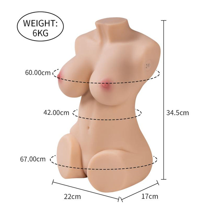 Masturbador Torso Wendy Con Vibración Y Sucking 6 Kg