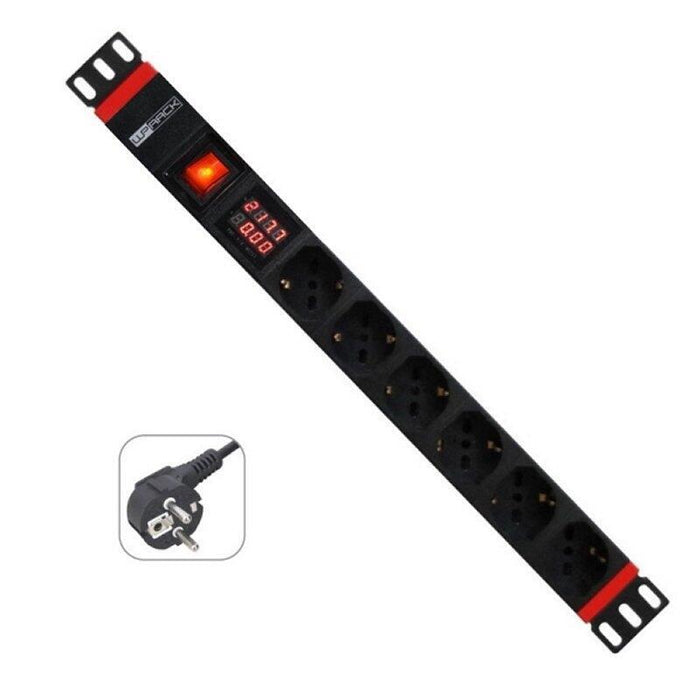 Wp Regleta 19" 8 Tomas Schucko Medidor De Potencia