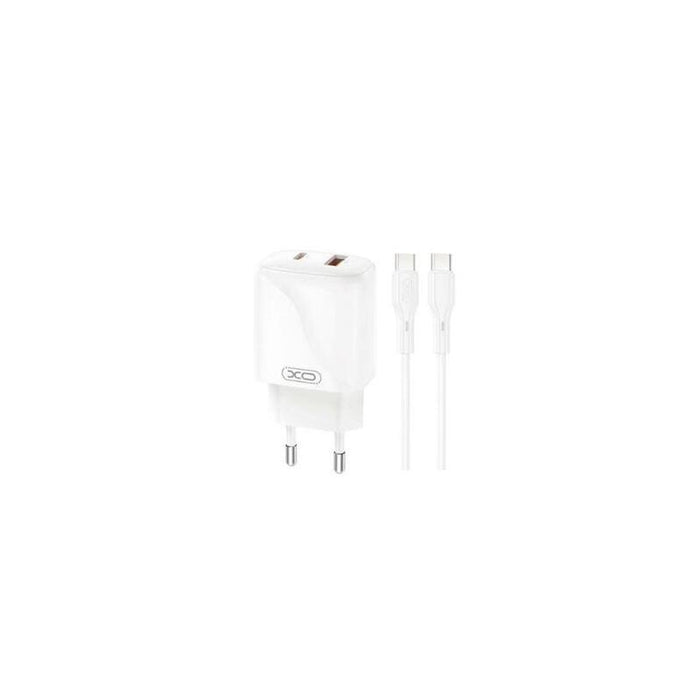 Xo L158 Cargador De Corriente 20w - Usb-A Y Usb-C - Alto Rendimiento - Incluye Cable Usb-C - Blanco