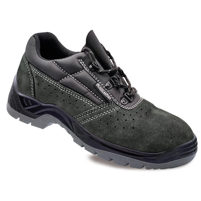 Zapatos De Seguridad Piel Serraje Perforada Gris Oscuro S1p Src Talla 39 Blackleather