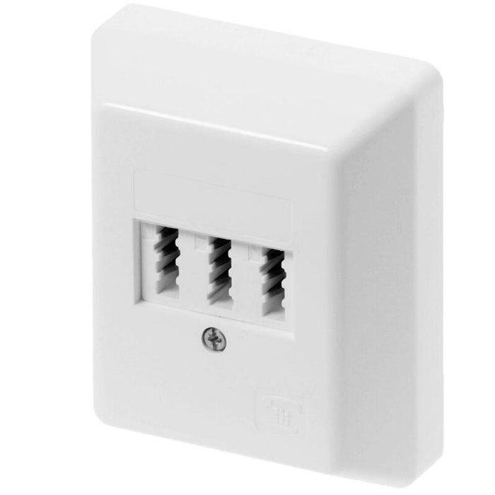 Ze-Kom Tae Triple Enchufe: Tae 2 X 6/6 Nf / F Ap, Blanco Puro