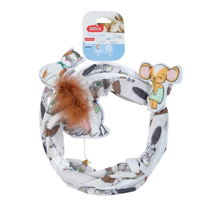 Túnel Para Gatos En Espiral Zolux, Diseño De Gatos Y Ratones, Chatouille, 79 Cm.
