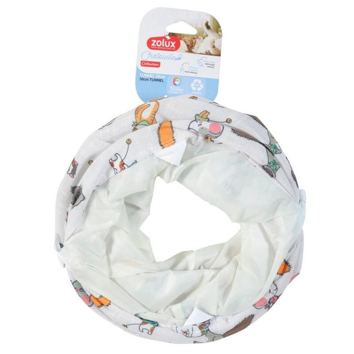 Túnel De Juguete Para Gatos Zolux Con Diseño De Gato Y Ratones Chatouille, 50 Cm.